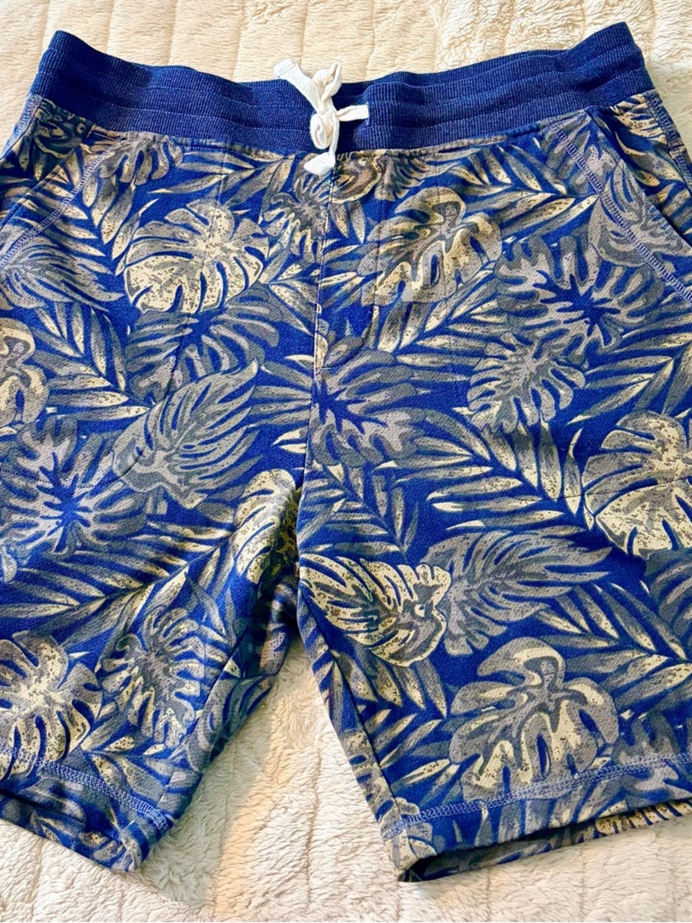George Blue Tropical Print Athletic Shorts